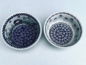 Handmade Polish Pottery Small Bowls