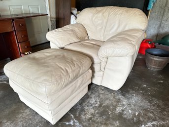 Oversized Cushioned Chair And Ottoman