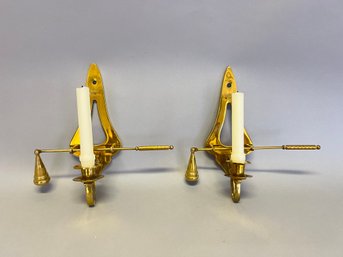 Brass Wall Candle Sconces With Snuffers