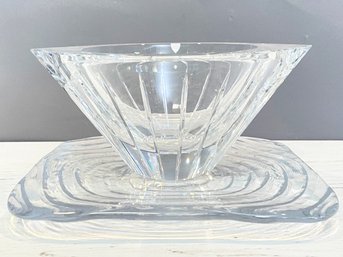 A Large Orrefors Crystal Bowl And More