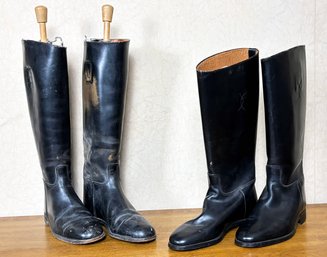 Custom Leather Riding Boots - Men's Medium Size - AS IS