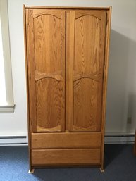 Heavy Solid Oak Custom Made Armoire