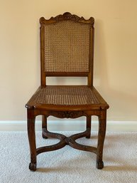 Cane Seat Chair With Shell Carving