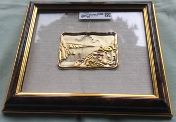 Framed Creazioni Artistiche Su Metalli Preziosi Embossed Relief Art .925 Silver Plate - Hand Made In Italy