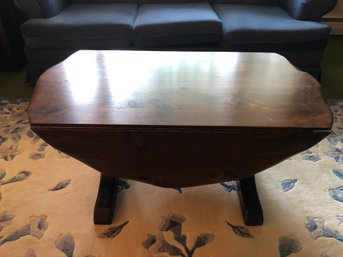 Heavy Round Drop Leaf Coffee Table