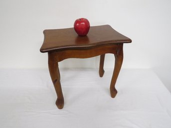 A Hardwood Stool With Queen Anne Feet.