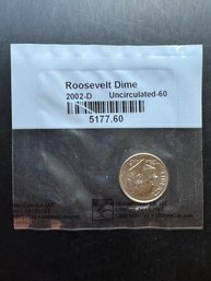 2002-D Uncirculated Roosevelt Dime In Littleton Package