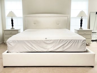 A Custom Modern Vegan Leather King Bedstead (Nearly New Mattress Optional)