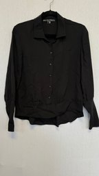 A Theyskens Theory Black Blouse 100 Percent Silk Size S/m