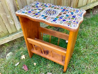 Small Mosaic Top Magazine Stand