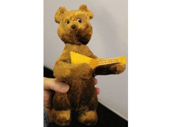 Vintage Wind Up Guitar Playing Bear Toy - No Key To Test