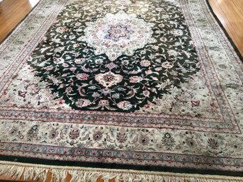 Very Large Hand Made Oriental Rug - Greens - Sage Green - Ivory - Off White - NOTE CONDITION STATEMENT