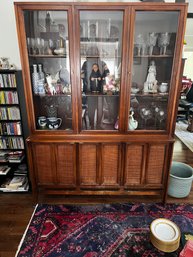 Large China Hutch With Rattan Door Fronts