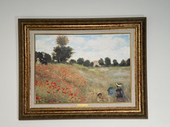 Beautiful Claude Monet Print On Board With Plaque