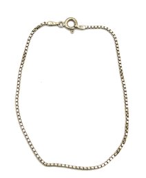 Vintage Italian Sterling Silver Square Chain Bracelet