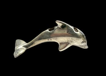 Vintage Sterling Silver Dolphin Pendant