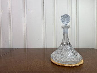 Cut Glass Ships Decanter With Stopper