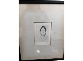 Limited Edition Framed Pen & Ink Titled 'hanna' Signed And Numbered