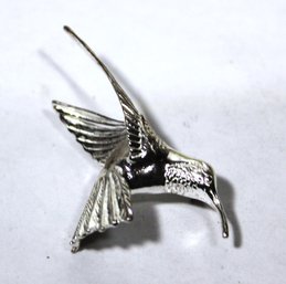 Fine Sterling Silver Hummingbird Brooch