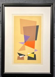 Vintage Abstract Geometrical Serigraph Signed Illegibly Dated 1973 Numbered 16/18