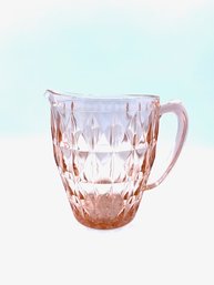 Vintage Fostoria Cubist Pink Depression Glass Pitcher