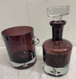 Amethyst Decanter And Ice Bucket