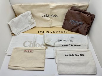 12 Designer Dustbags From Louis Vuitton, Manolo Blahnik, Helmut Lang, Calvin Klein & More, Of Varied Size