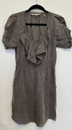 A REBECCA TAYLOR Grey 100 Precent Silk Dress Size 4