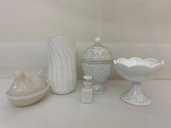 Milk Glass Lot (5)