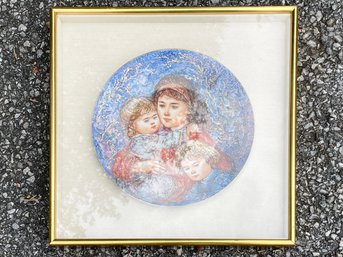 A Vintage Shadow Box Framed Edna Hibel Plate