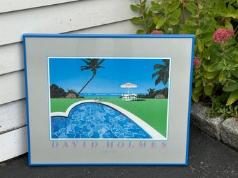 Vintage David Holmes 'Love Pool' Framed Poster