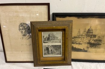 Four Black And White Engravings