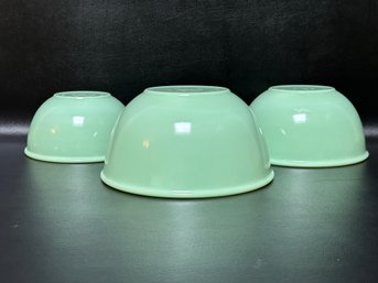 A Great Set Of Nesting Jadeite Mixing Bowls