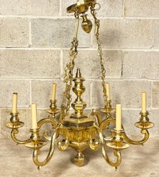 A Beautiful Brass Chandelier - Removed And Ready To Load!