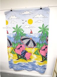 Sunbathing Hippo's In A Blanket Large Sized Beach Throw Blanket