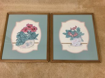 Pair Of Framed Watercolor Paintings