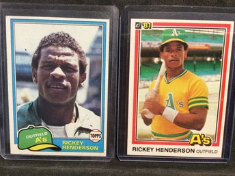 1981 Topps & Donruss Rickey Henderson Cards - M