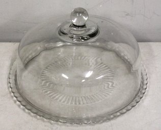 Large Glass Cake Plate With Dome