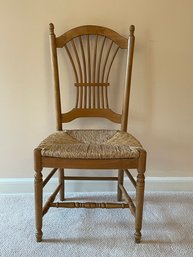 Lexington Furniture Solid Cherry Wheat Sheaf Back Accent Dining Side Chair With Rush Seat