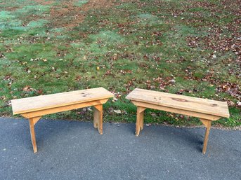 A Pair Of Pine Benches