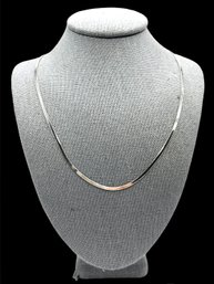 Gorgeous Italian Sterling Silver Shiny Smooth Flat Chain Necklace