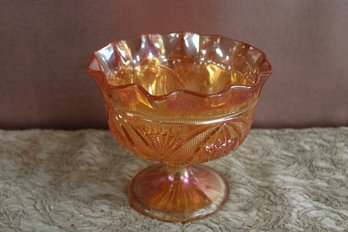 Antique Carnival Glass Open Ruffled Sugar Bowl.