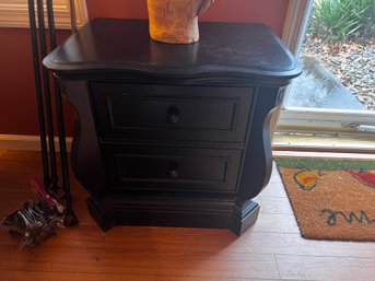 Black Serpentine End Table / Night Stand