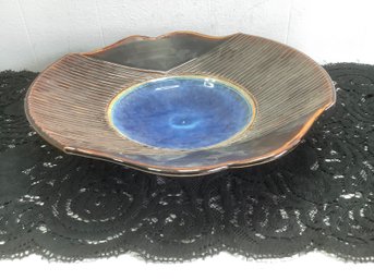 Blue And Brown Pottery Bowl