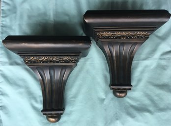 Pair Of 2 Hanging Wall Pocket Shelves / Wall Accents Shelf Set