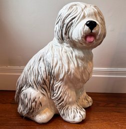 A Life Size Ceramic Dog Sculpture