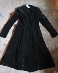 Women's  Antique Black Velvet Opera Coat