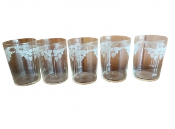 Set Of 5 Vintage Drinking Glasses