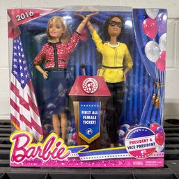 2016 NIB Barbie First Female Ticket ~ President & Vice President