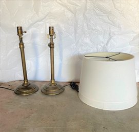 Pair Of Brass Table Lamps